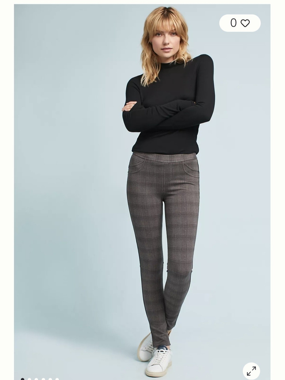 Sanctuary Plaid Ponte Skinny Pants - Gray